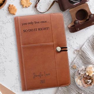 Personalised Leather Journal - Dark Brown